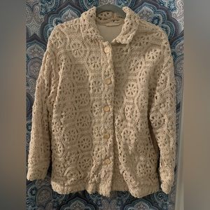 IlLA ILLA label, JKT/COAT, size large, fits medium, Linen with Rayon lining.